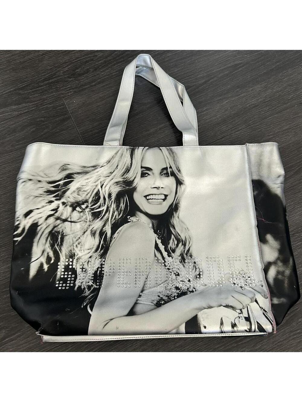 Victoria Secret Heidi Klum silver tote bag